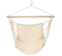 Ziaphsol Hamac Pliable crème pour Jardin Plage Camping Support léger avec Cadre en Bois, capacité 110 kg, Tissu Coton Polyester, Facile à Installer et à Transporter pour détente extérieure ou