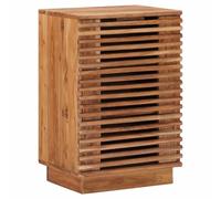 Ziaphsol Handcrafted Teak Wood Bedside Table 40 x 30 x 60 cm with 3 Drawers Modern Minimalist Nightstand for Bedroom Living Room Small Space Storage Natural Finish