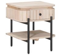 Ziaphsol Handcrafted White Bedside Table 40 x 35 x 45 cm with Sculpted Wooden Drawer Modern Scandinavian Bedroom Furniture