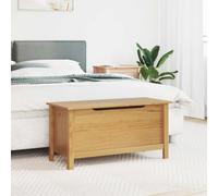 Ziaphsol HILL Boîte de rangement en pin massif marron miel 90 x 40 x 45 cm avec couvercle pour chambre à coucher et salon