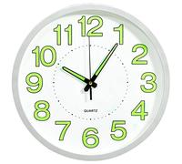 Ziaphsol Horloge Murale Lumineuse Blanc 30 cm silencieuse Cadran analogique Quartz décoration intérieur Moderne Vintage Salon Cuisine Chambre Bureau