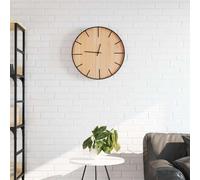 Ziaphsol Horloge Murale Marron de 39 cm en Fer et Bois d'ingénierie, Design Vintage Moderne, silencieuse, Cadran lisible, idéale pour Salon, Chambre, Bureau ou Cuisine