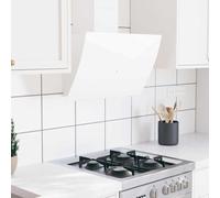 Ziaphsol Hotte Murale 60 cm en Acier et Verre trempé Blanc pour Cuisine silencieuse Extraction fumée Vapeur Odeur Graisse Filtre Charbon Ventilation Plafond Mur îlot encastrable cheminée