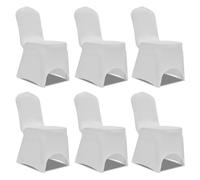 Ziaphsol Housse Blanche Extensible pour Chaise 6 pièces adaptée à Tout mobilier d'intérieur et extérieur, idéale pour Salons, Mariages, banquets, conférences, Salons commerciaux, Facile à Laver