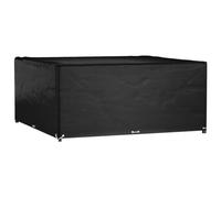 Ziaphsol Housse de protection pour meubles de jardin - Noir - En polyéthylène - 300 x 300 x 75 cm - Avec 16 œillets et corde de fixation - Imperméable - Résistante aux UV - Pour meubles de terrasse