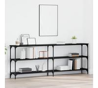 Ziaphsol Industrial Chêne Noir Console Table 200 x 29 x 75 cm with Storage Shelves for Living Room Entryway Modern Rustic Home Decor