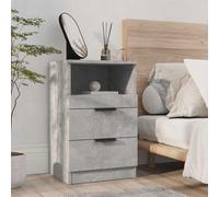 Ziaphsol Industrial Gray Concrete Finish Bedside Table with Wooden Engineering Material Modern Design for Bedroom Living Room with Storage Drawers and Wall Fixation