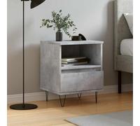 Ziaphsol Industrial Grey Concrete Effect Bedside Table 40x35x50 cm Engineered Wood Modern Bedroom nightstand with Drawer Storage and Metal Legs for Living Room Or Bedroom Decor