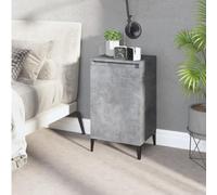 Ziaphsol Industrial Grey Concrete Finish Bedside Table 40x35x70 cm with Wooden and Metal Construction Modern Scandinavian Style nightstand with Storage compartments for Bedroom Living Room