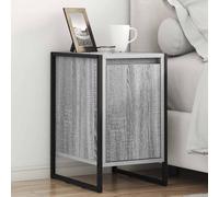 Ziaphsol Industrial Grey Sonoma Bedside Table Set of Two 39.5 x 30 x 50 cm with Solid Wood and Metal Finish for Modern Bedroom Living Room Nightstand Or Accent Table
