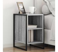 Ziaphsol Industrial Nightstand Set of 2 in Sonoma Gray Finish 39.5 x 30 x 50 cm Compact Bedside Tables with Wooden Engineering Material and Metal Legs for Modern Bedroom Lounge Or Living Room Decor