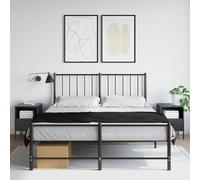 Ziaphsol Industrial Style 2 Pack Anthracite Bedside Tables 36x39x50.5 cm with Adjustable Legs Metal Nightstands for Bedroom Living Room Modern Bedroom Furniture