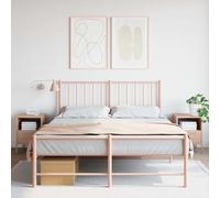Ziaphsol Industrial Style 2 Pack Pink Nightstand Tables 36x39x50.5cm Metal with Adjustable Feet Modern Bedroom Living Room Storage Drawer and Shelf