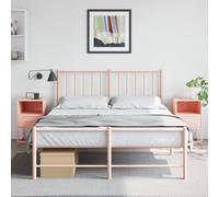 Ziaphsol Industrial Style 2-Piece Pink Bedside Tables 36x39x60.5 cm Steel with Large Storage Space for Bedroom, Living Room Or Office Decor, Sturdy Metal Frame, Easy to Clean and Assemble