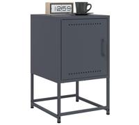 Ziaphsol Industrial Style Anthracite Bedside Tables 2 Pieces 36x39x60.5 cm Steel Nightstands with Storage for Bedroom Lounge Or Office Decor
