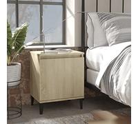 Ziaphsol Industrial-Style Bedside Table with Metal Legs in Sonoma Oak Finish 40x30x50 cm Modern Bedroom nightstand with Storage Compartment for Organized Living Spaces