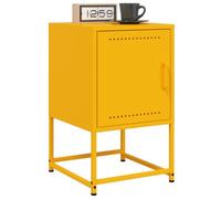 Ziaphsol Industrial Style Bedside Tables 2 pcs Yellow Mustard 36x39x60.5 cm Steel Modern Vintage Bedroom Decor with Large Storage Space for Bedroom Sofa Or Office Use