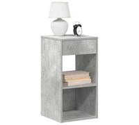 Ziaphsol Industrial Style Bedside Tables with Drawer Set of 2 Gray Concrete Finish Compact Nightstands for Bedroom Living Room Modern Scandinavian Furniture