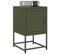 Ziaphsol Industrial Style Olive Green Metal Bedside Tables Set of 2 36x39x60.5 cm with Storage and Display Function for Bedroom Living Room and Office