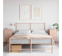 Ziaphsol Industrial Style Rose Metal Nightstand 2 Pack 36x39x68 cm with Adjustable Feet and Storage Drawers for Bedroom Lounge Living Room Modern Vintage Decor