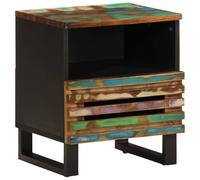 Ziaphsol Industrial Style Solid Reclaimed Wood Nightstand 40x34x46 cm with Drawer and Storage Shelf for Bedroom Living Room Modern Vintage Scandinavian Design