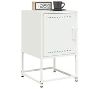 Ziaphsol Industrial Style White Nightstand 2 Pieces 36x39x60.5 cm Metal Bedside Tables with Storage for Bedroom Living Room Office Modern Scandinavian Furniture