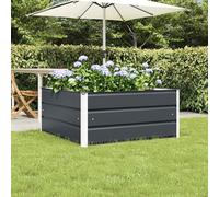 Ziaphsol Jardinière anthracite - 100 x 100 x 45 cm - En acier - Résistant aux intempéries - Avec réservoir d'eau - Pour plantes extérieures et intérieures