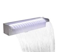 Ziaphsol Lame d'eau rectangulaire à LED 45 cm en Acier Inoxydable pour Piscine Bassin décoration extérieure intérieure Ambiance Zen Relaxation avec éclairage Blanc