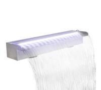 Ziaphsol Lame d'eau rectangulaire à LED 60 cm en Acier Inoxydable pour Piscine Bassin décoration extérieure intérieur Ambiance Zen Relaxation