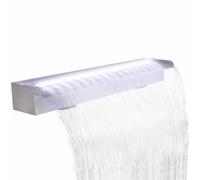 Ziaphsol Lame d'eau rectangulaire LED 90 cm en Acier Inoxydable pour Piscine Bassin décoration extérieure intérieur Ambiance Zen Relaxation avec éclairage Blanc