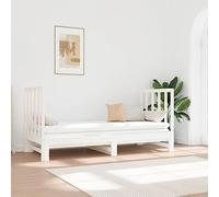 Ziaphsol Lit Coulissant Blanc en Bois de pin Massif 2x90x190 cm Cadre de lit Plateforme avec tête de lit pour Chambre canapé Convertible Pratique