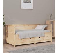 Ziaphsol Lit de jour, 100 x 200 cm, en pin massif, cadre de lit avec tiroirs, beaucoup d'espace de rangement, canapé-lit multifonctionnel, pour chambre d'amis, lit plate-forme robuste, non traité