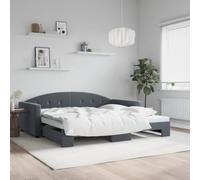 Ziaphsol Lit de jour, extensible, gris foncé, 100 x 200 cm, avec housse en velours, canapé-lit polyvalent, avec coffre à roulettes, design moderne pour chambre d'amis, meuble robuste