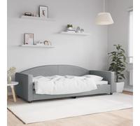 Ziaphsol Lit de jour, gris clair, 90 x 200 cm, en tissu, moderne, avec cadre en métal, lit simple robuste, pour salon, solution de lit d'invités, confortable et durable
