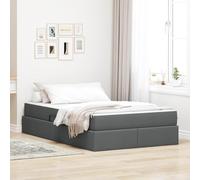 Ziaphsol Lit de rangement moderne avec matelas, gris foncé, 120 x 190 cm, polyester, cadre en métal, élévateur hydraulique, meubles de chambre à coucher