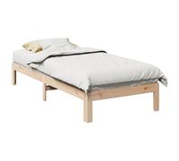 Ziaphsol Lit en bois de pin massif 80 x 200 cm, cadre de lit non traité, sommier à lattes, lit simple robuste, pas de lit à sommier tapissier nécessaire, pour un sommeil réparateur