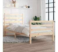 Ziaphsol Lit en bois de pin massif non traité, 100 x 200 cm, cadre de lit robuste pour chambre à coucher, lit plate-forme stable pour soutien du matelas