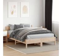 Ziaphsol Lit en bois massif 120 x 200 cm en bois de pin non traité, avec lattes de contreplaqué, cadre de lit stable pour chambre à coucher, bon soutien dorsal