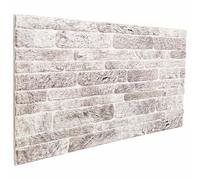 Ziaphsol Lot de 10 panneaux muraux en mousse EPS gris clair et blanc, aspect pierre, 100 x 50 x 2 cm, revêtement mural pour intérieur, salon, chambre à coucher, couloir, rénovation, montage facile
