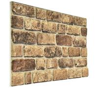 Ziaphsol Lot de 10 panneaux muraux en mousse EPS - Sable foncé - Aspect pierre - 100 x 50 x 2 cm - Montage adhésif - Pour salon, chambre à coucher, couloir, intérieur