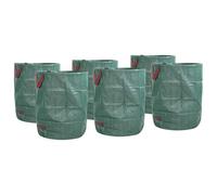 Ziaphsol Lot de 12 sacs poubelle de jardin en polypropylène vert 66 x 66 x 83,5 cm avec poignées doubles pour l'élimination du jardin intérieur et extérieur