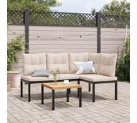 Ziaphsol Lot de 2 bancs de jardin, de parc, de balcon, de terrasse, avec coussins, noir, en acier revêtu par pulvérisation, résistant aux intempéries, 110 kg par siège, pour véranda et jardin d'hiver