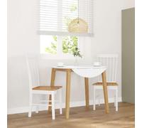 Ziaphsol Lot de 2 chaises de salle à manger blanches en bois massif d'hévéa, design ergonomique pour cuisine et salle à manger, chaises robustes avec capacité de charge élevée