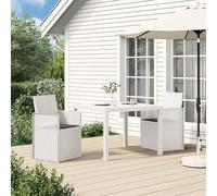 Ziaphsol Lot de 2 chaises de salle à manger de jardin, blanches, anthracite, résistantes aux intempéries, empilables et pliables, pour terrasse, balcon, jardin, salon, meubles d'extérieur avec