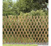 Ziaphsol Lot de 2 clôtures de jardin extensibles en bambou marron clair - 100 x 105 cm - Panneau treillis flexible pour brise-vue, délimitation et support de plantes en extérieur