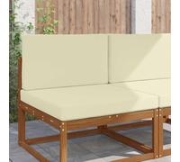 Ziaphsol Lot de 2 coussins de canapé d'extérieur en polyester - Crème - 80 x 80 x 8 cm - Coussin d'assise et de dossier avec mousse - Pour jardin, terrasse, balcon - Résistant à la lumière