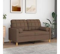 Ziaphsol Lot de 2 coussins décoratifs cylindriques en tissu marron Ø 15 x 50 cm avec housses de coussin amovibles, faciles d'entretien, pour salon, chambre à coucher, canapé, lit, fauteuil
