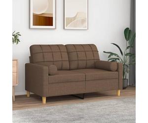 Ziaphsol Lot de 2 coussins décoratifs cylindriques en tissu marron Ø 15 x 50 cm avec housses de coussin amovibles, faciles d'entretien, pour salon, chambre à coucher, canapé, lit, fauteuil