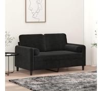 Ziaphsol Lot de 2 Coussins décoratifs Noirs en Velours Ø15x50 cm pour canapé Fauteuil lit Salon intérieur extérieur Soutien Confort Design bohème scandinave