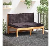 Ziaphsol Lot de 2 coussins pour palettes, en coton, anthracite, coussin d'assise et de dossier pour canapé en palette, banc de jardin et salon, rembourrés doux, avec poignée, pour extérieur et